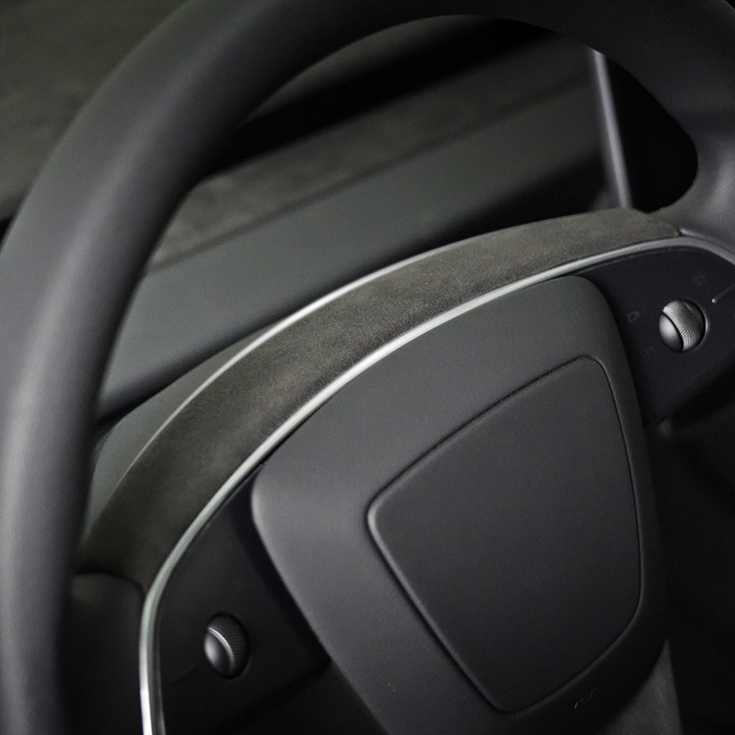 Alcantara Steering Wheel Upper Trim for Tesla Model Y Juniper 2025