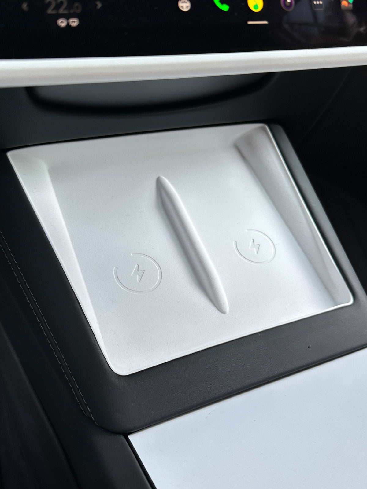 Soft Center Console Wireless Charging Mat for Tesla Model Y Juniper 2025