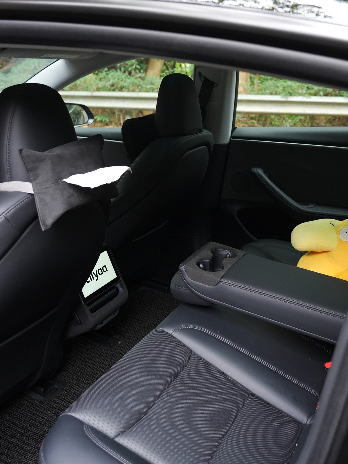 Alcantara Back Seat Cup Cover for Tesla Model 3 Highland 2025 2024