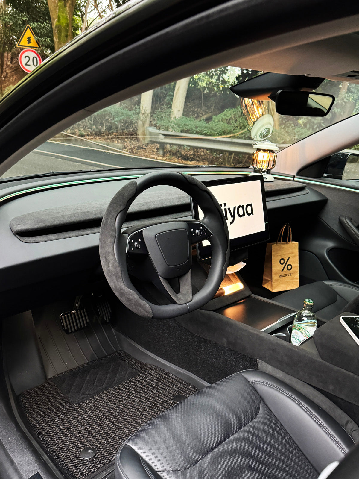 Alcantara Door Button Cover for Tesla Model Y Juniper 2025