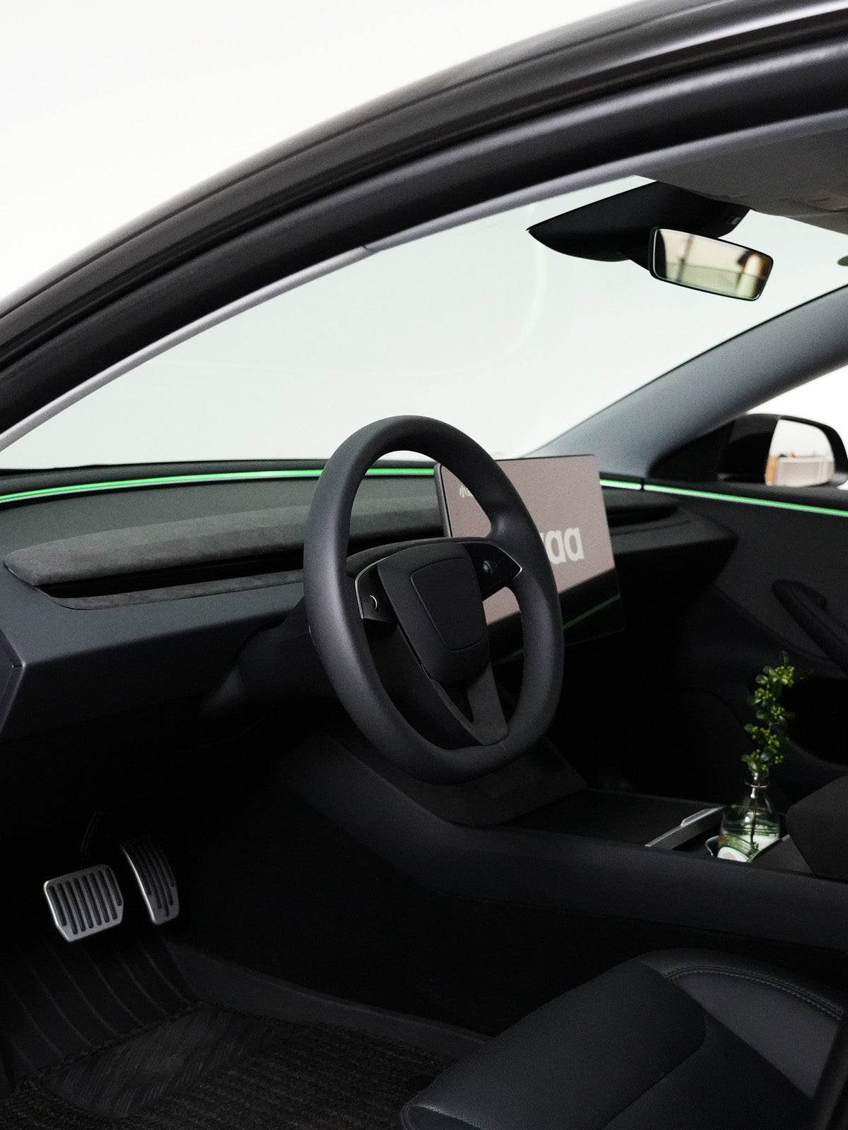 Alcantara Steering Wheel Upper Trim for Tesla Model Y Juniper 2025