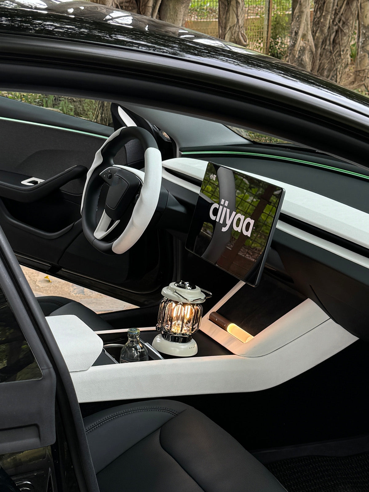 CiyaSuede Center Console Side Trim for Tesla Model Y Juniper 2025