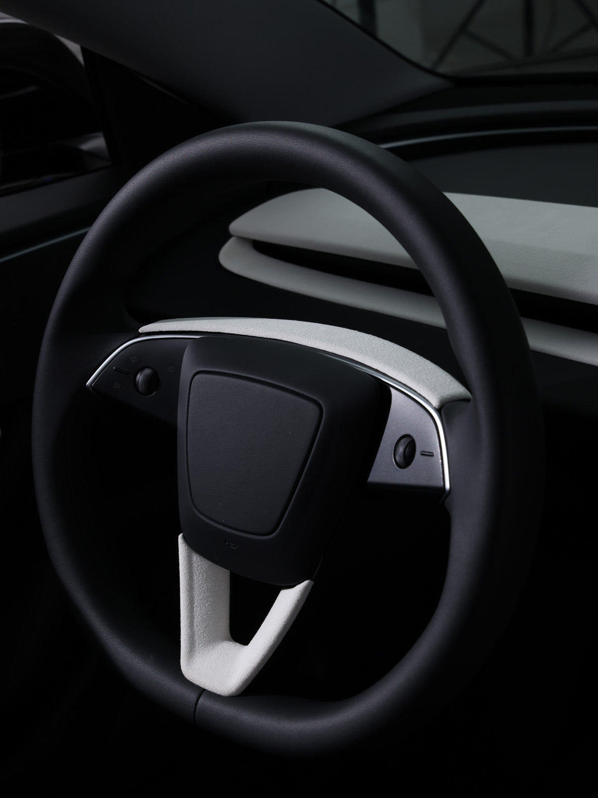 CiyaSuede Steering Wheel Upper Trim for Tesla Model 3 Highland 2025 2024