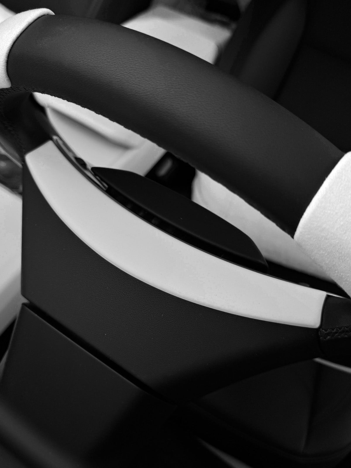 PureDeco Steering Wheel Upper Trim for Tesla Model 3 Highland 2025 2024